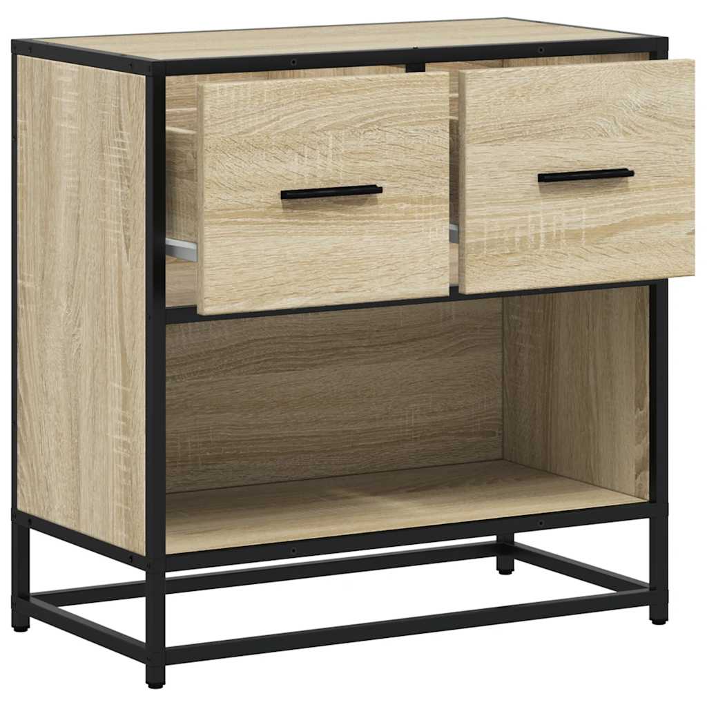 Bedside Cabinet Sonoma Oak 60x31x60 cm Engineered Wood and Metal