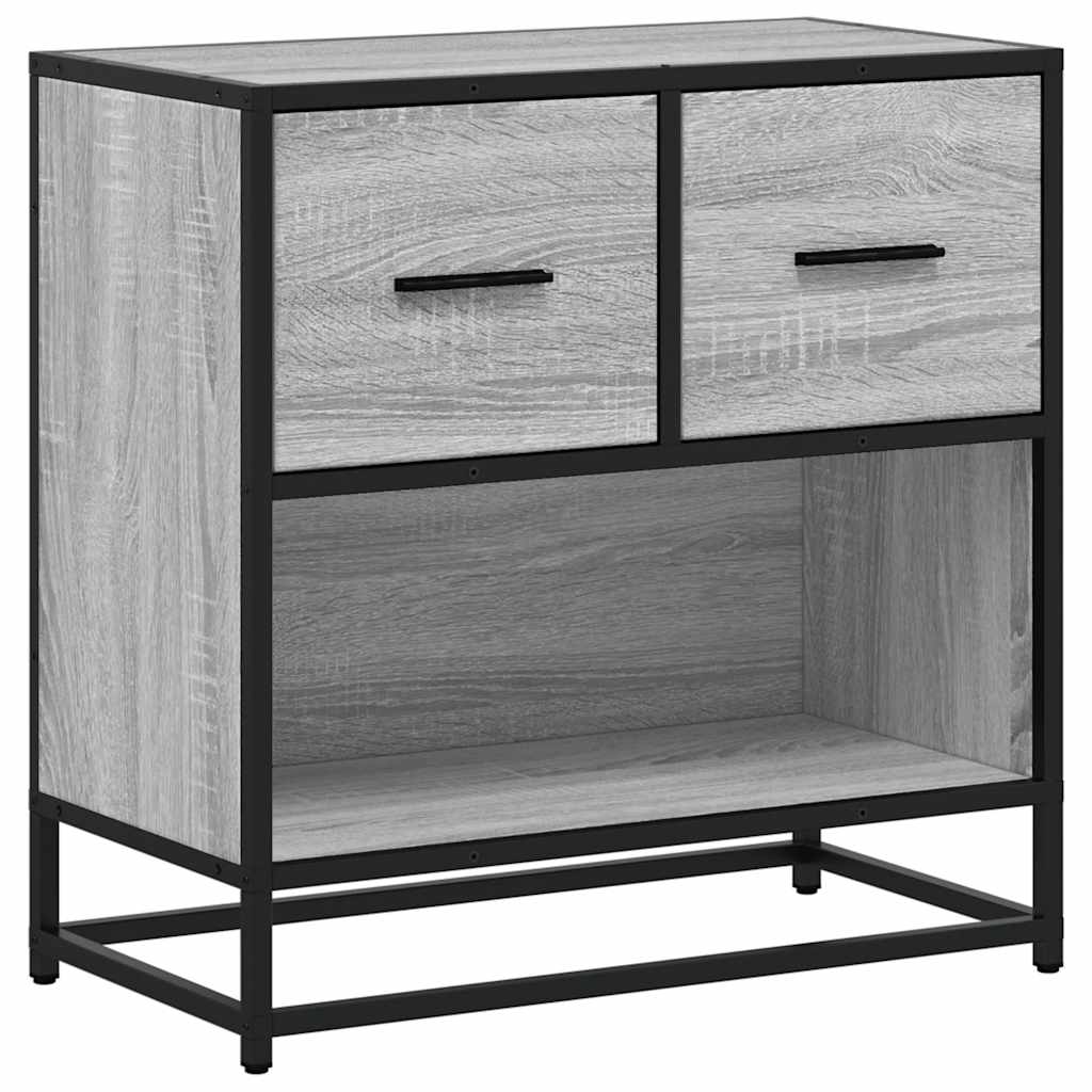 Bedside Cabinet Grey Sonoma 60x31x60 cm Engineered Wood and Metal