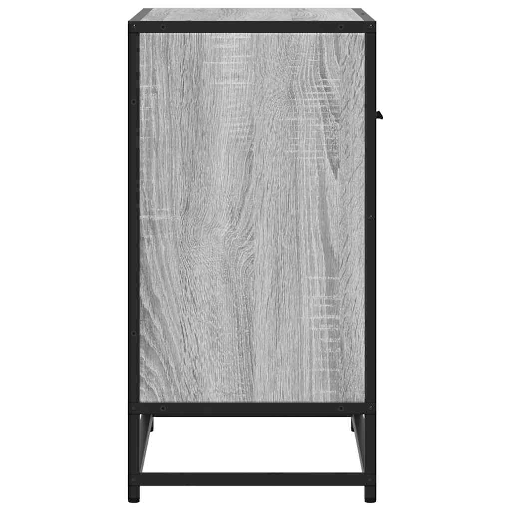 Bedside Cabinet Grey Sonoma 60x31x60 cm Engineered Wood and Metal