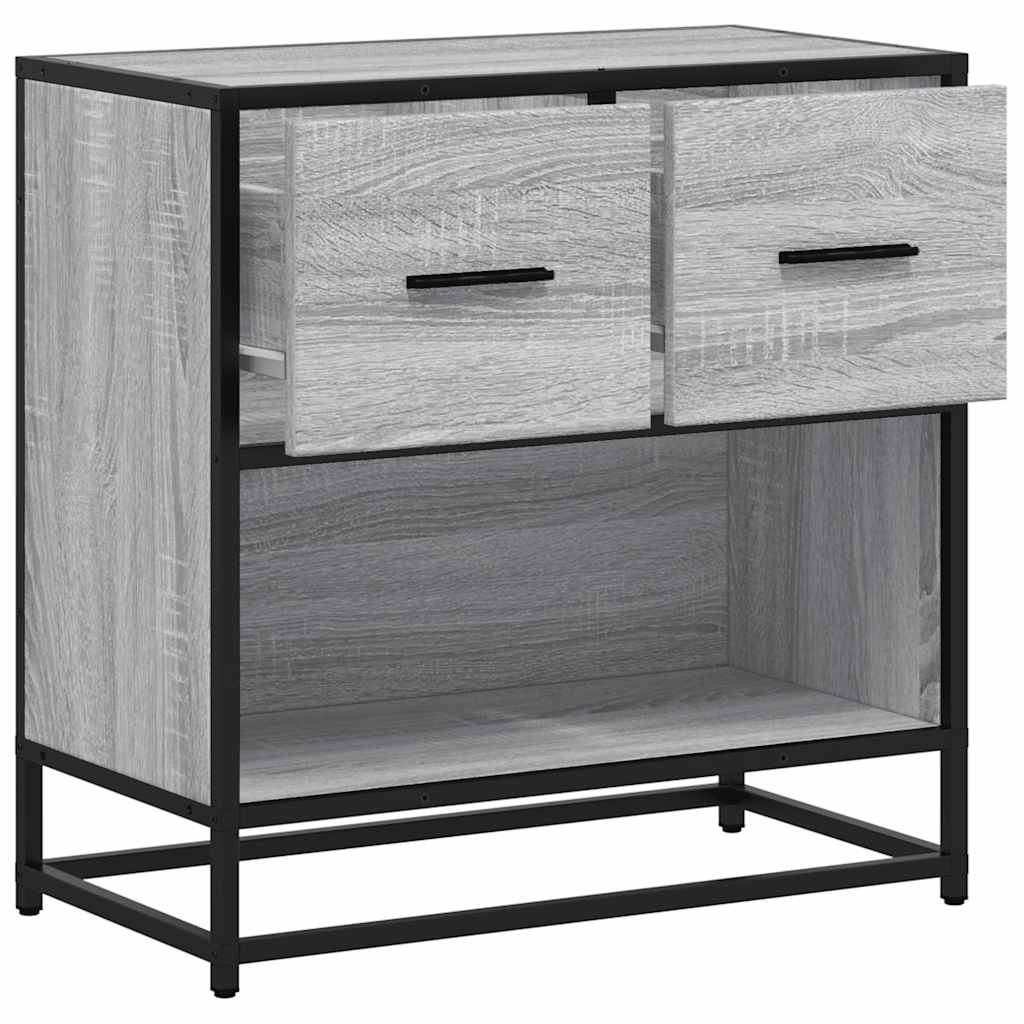 Bedside Cabinet Grey Sonoma 60x31x60 cm Engineered Wood and Metal