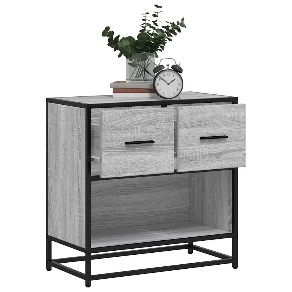 Bedside Cabinet Grey Sonoma 60x31x60 cm Engineered Wood and Metal