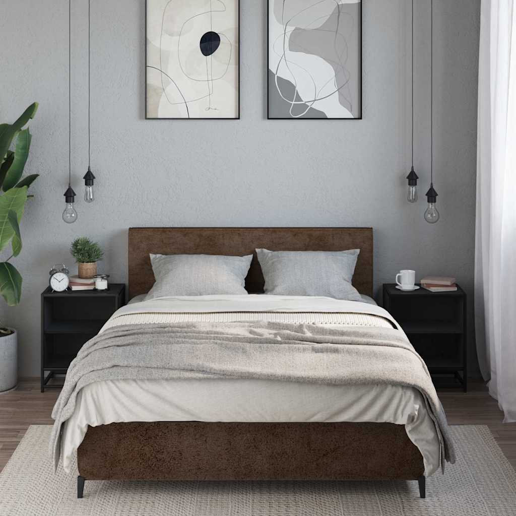 Bedside Cabinets 2 pcs Black 40x31x50 cm Engineered Wood and Metal