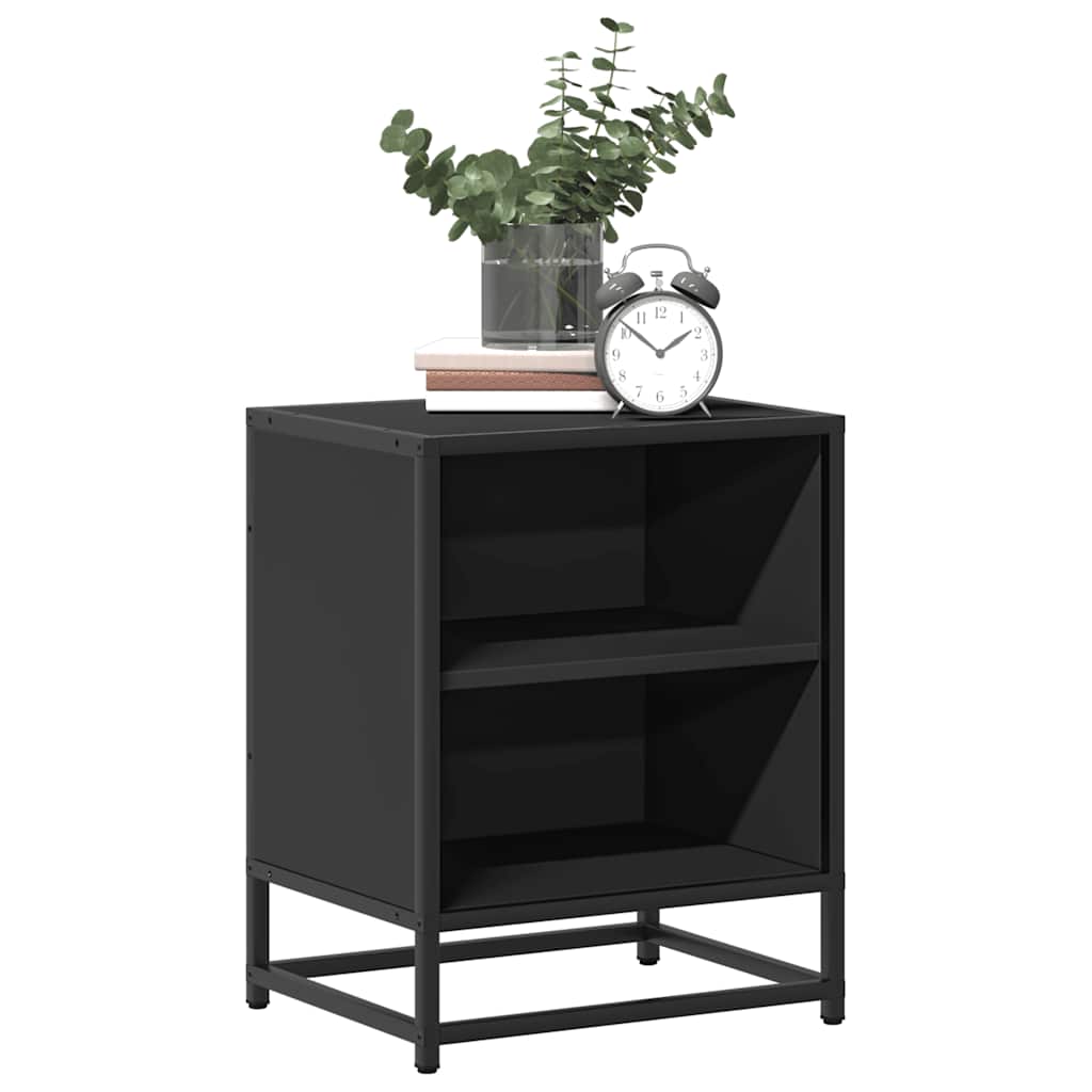 Bedside Cabinets 2 pcs Black 40x31x50 cm Engineered Wood and Metal