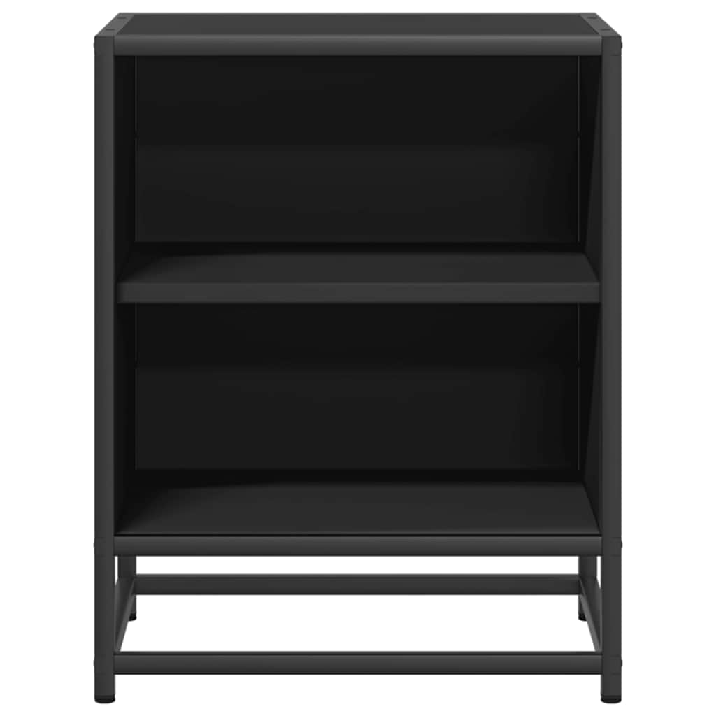 Bedside Cabinets 2 pcs Black 40x31x50 cm Engineered Wood and Metal
