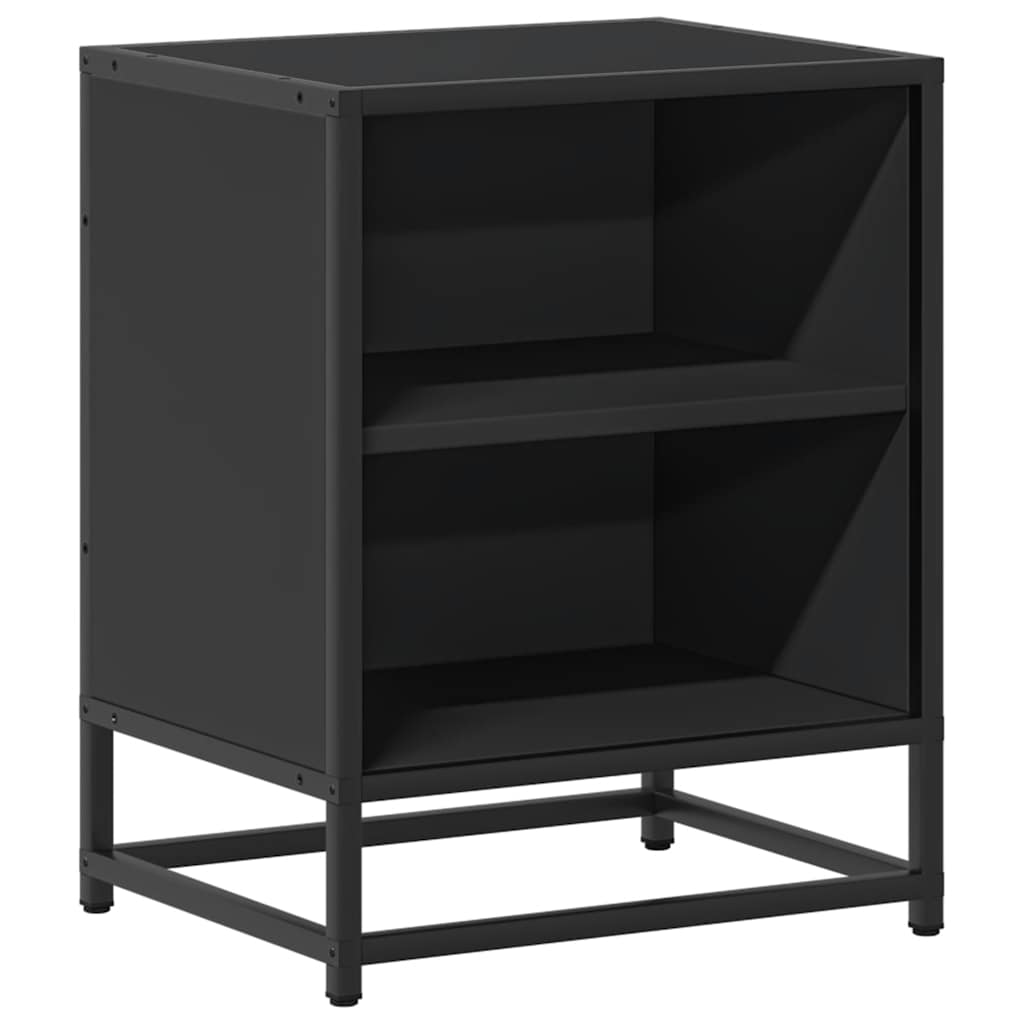 Bedside Cabinets 2 pcs Black 40x31x50 cm Engineered Wood and Metal