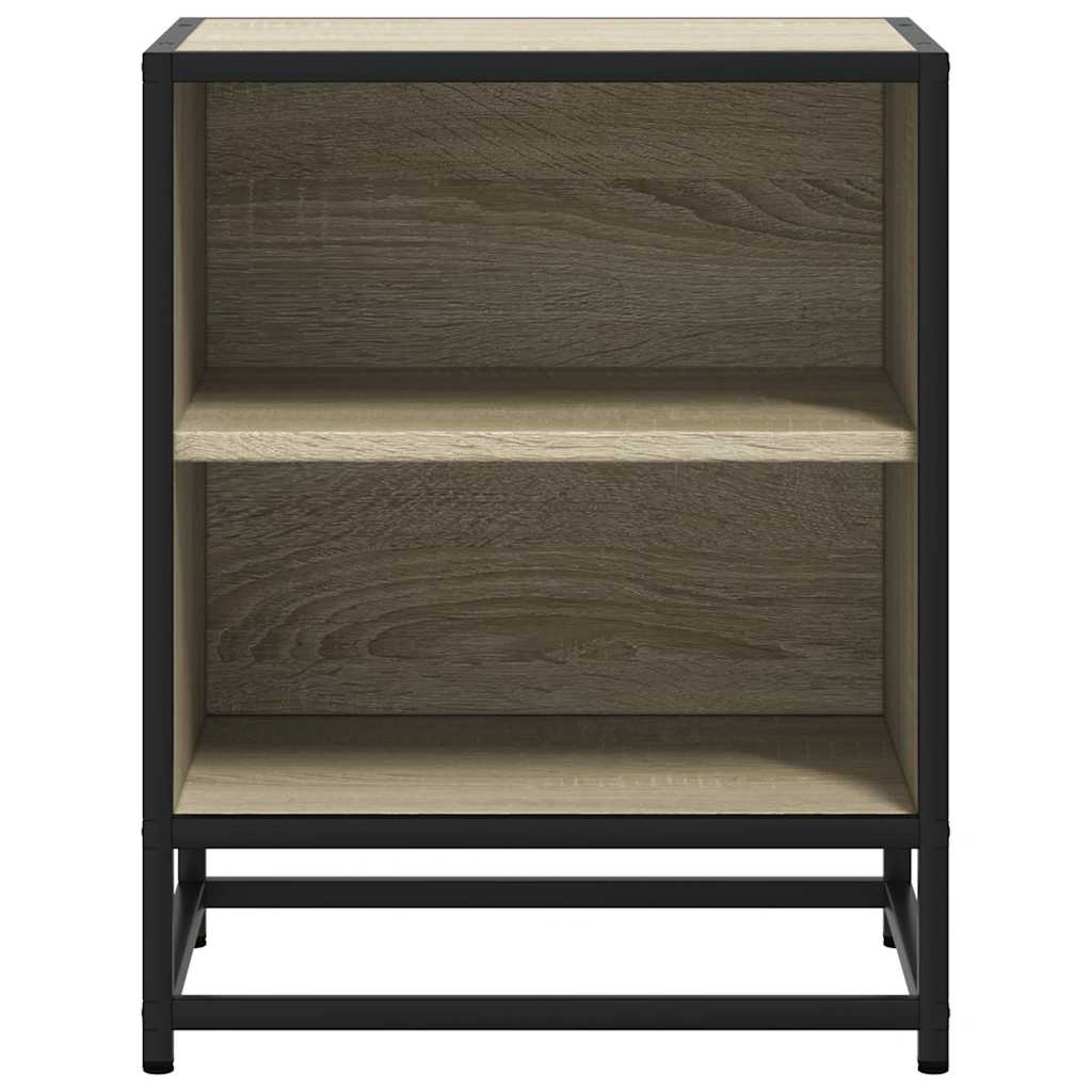 Bedside Cabinet Sonoma Oak 40x31x50 cm Engineered Wood and Metal