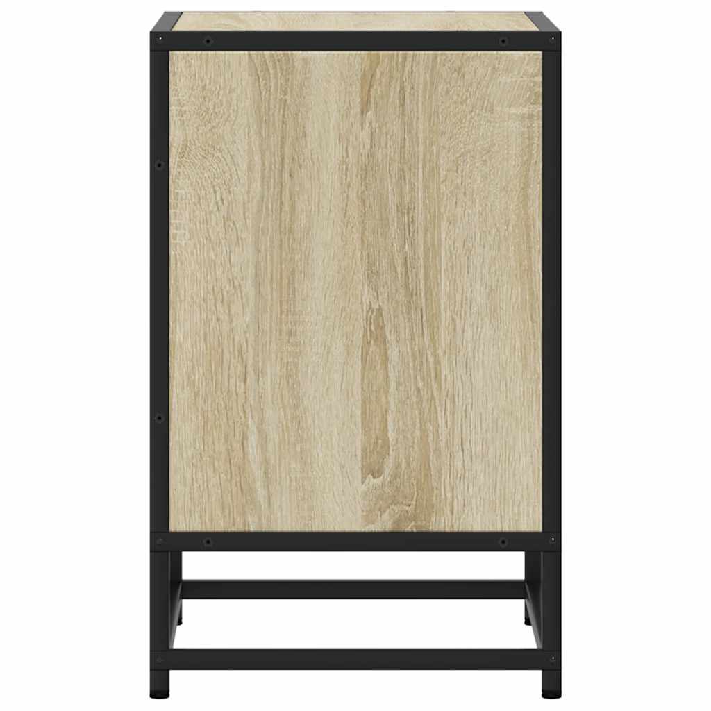 Bedside Cabinet Sonoma Oak 40x31x50 cm Engineered Wood and Metal