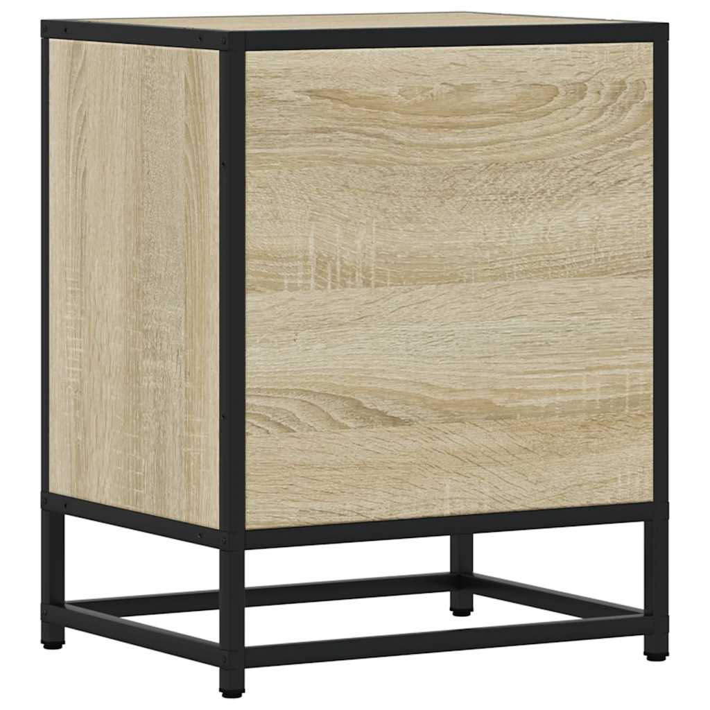 Bedside Cabinet Sonoma Oak 40x31x50 cm Engineered Wood and Metal
