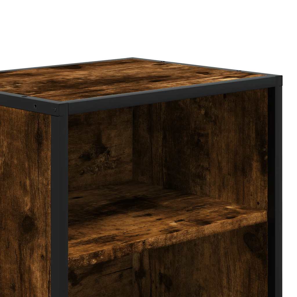 Bedside Cabinet Smoked Oak 40x31x50 cm Engineered Wood and Metal