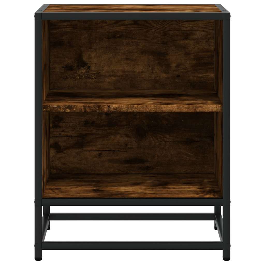 Bedside Cabinets 2 pcs Smoked Oak 40x31x50 cm Engineered Wood and Metal