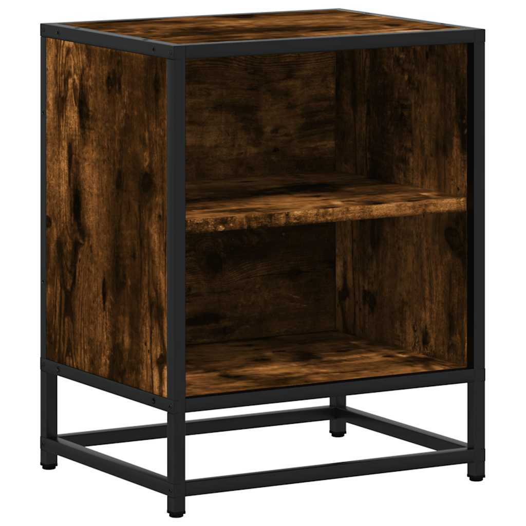 Bedside Cabinets 2 pcs Smoked Oak 40x31x50 cm Engineered Wood and Metal