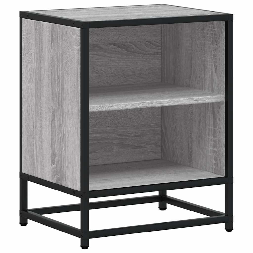 Bedside Cabinet Grey Sonoma 40x31x50 cm Engineered Wood and Metal