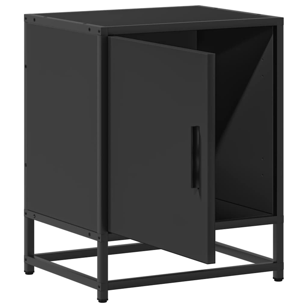Bedside Cabinet Black 40x31x50 cm Engineered Wood and Metal