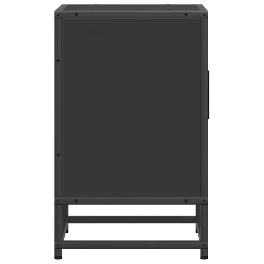 Bedside Cabinet Black 40x31x50 cm Engineered Wood and Metal