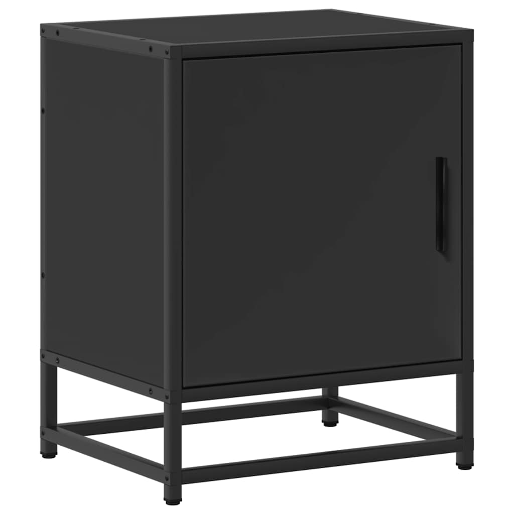 Bedside Cabinets 2 pcs Black 40x31x50 cm Engineered Wood and Metal