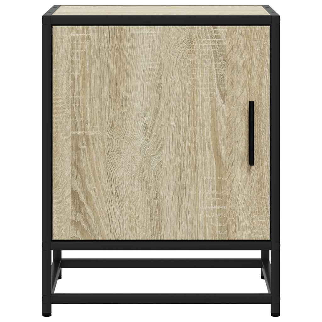Bedside Cabinet Sonoma Oak 40x31x50 cm Engineered Wood and Metal