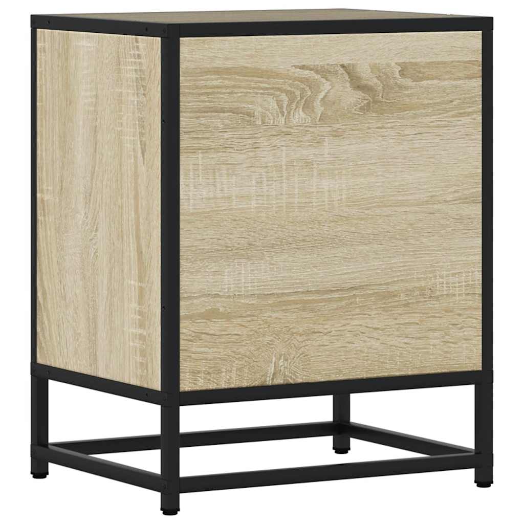 Bedside Cabinet Sonoma Oak 40x31x50 cm Engineered Wood and Metal