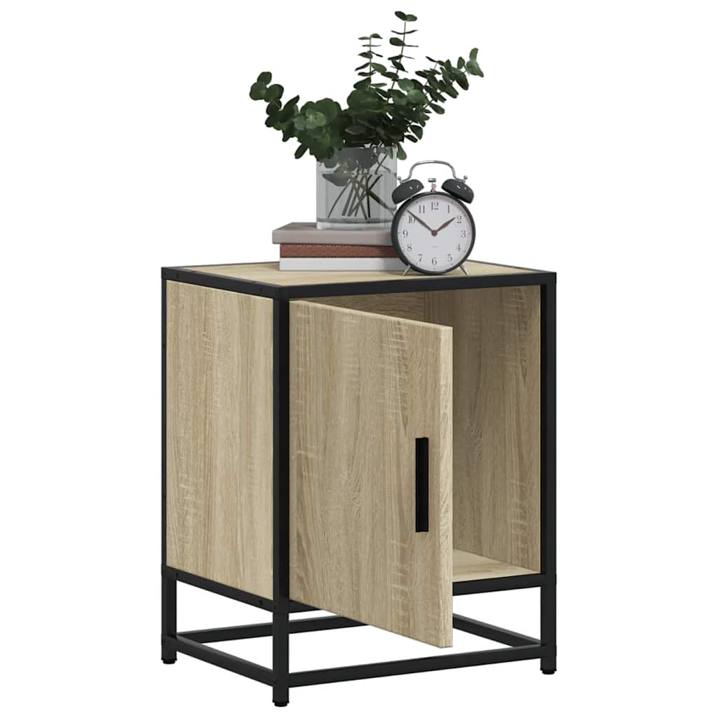 Bedside Cabinets 2 pcs Sonoma Oak 40x31x50 cm Engineered Wood and Metal