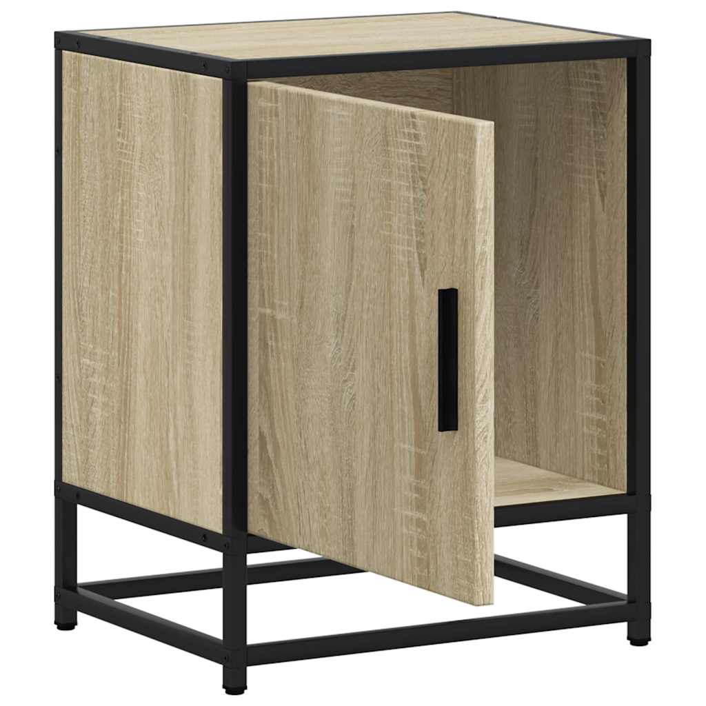 Bedside Cabinets 2 pcs Sonoma Oak 40x31x50 cm Engineered Wood and Metal