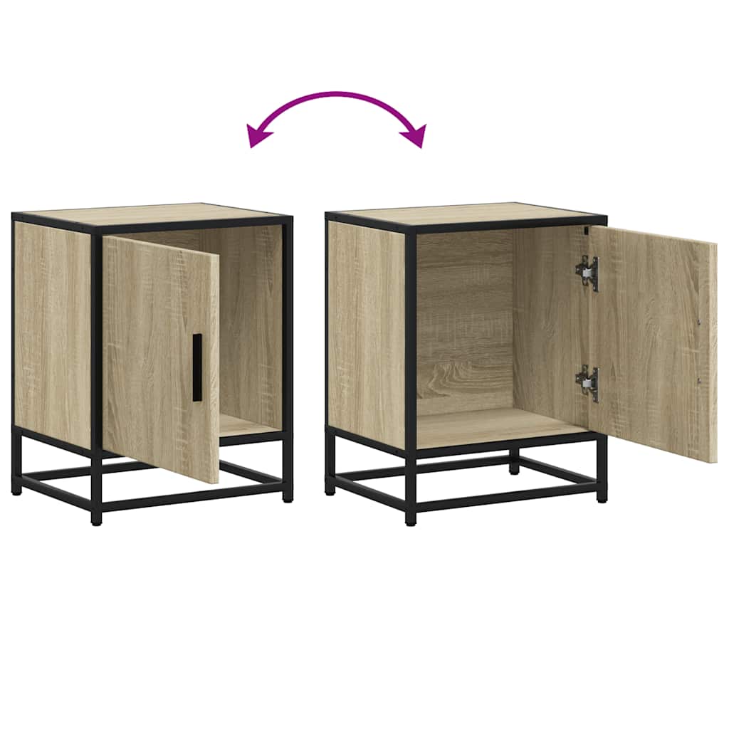 Bedside Cabinets 2 pcs Sonoma Oak 40x31x50 cm Engineered Wood and Metal