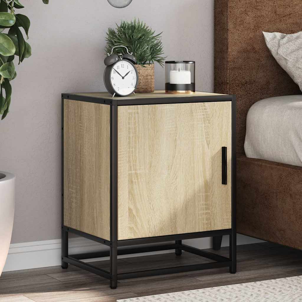 Bedside Cabinets 2 pcs Sonoma Oak 40x31x50 cm Engineered Wood and Metal