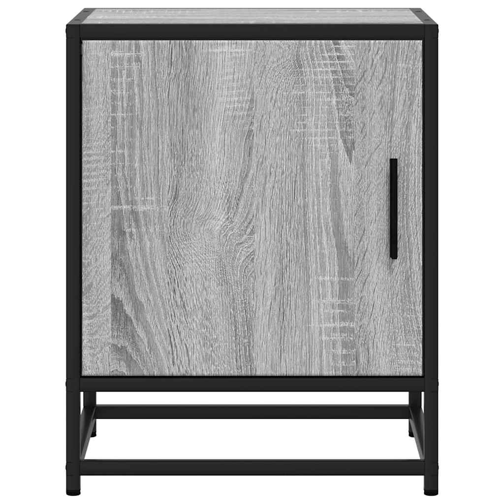 Bedside Cabinet Grey Sonoma 40x31x50 cm Engineered Wood and Metal