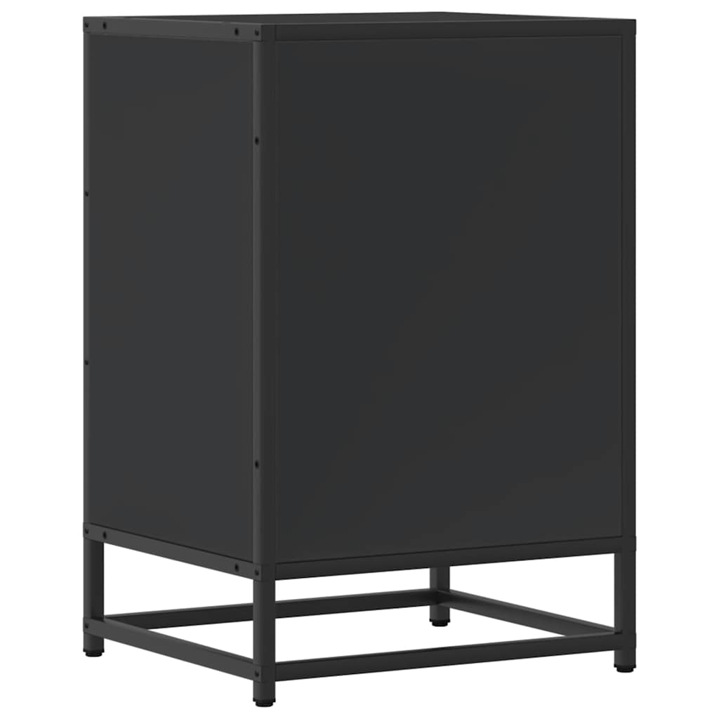 Bedside Cabinet Black 40x34.5x60 cm Engineered Wood and Metal