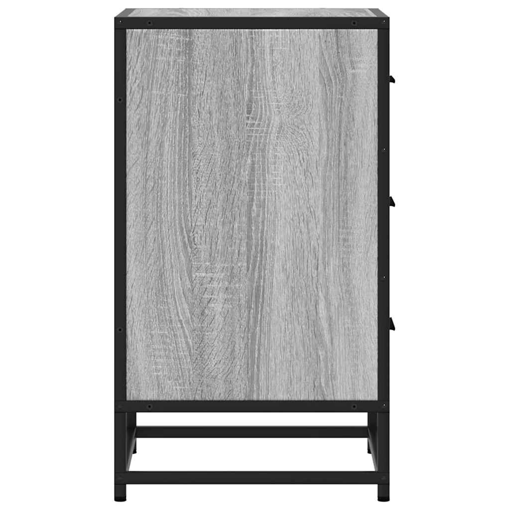 Bedside Cabinet Grey Sonoma 40x34.5x60 cm Engineered Wood and Metal