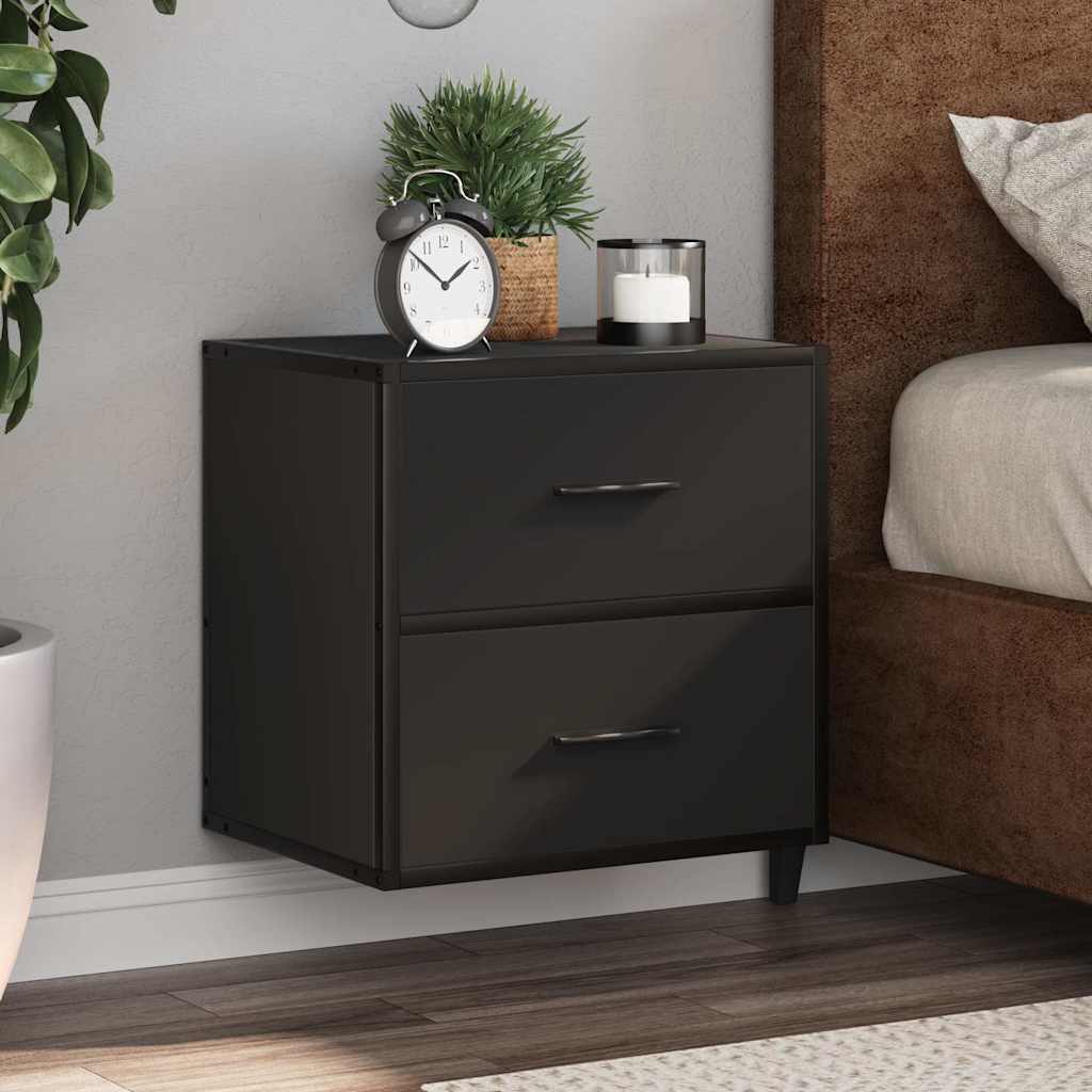 Wall-mounted Bedside Cabinet Black 40x31x39.5 cm