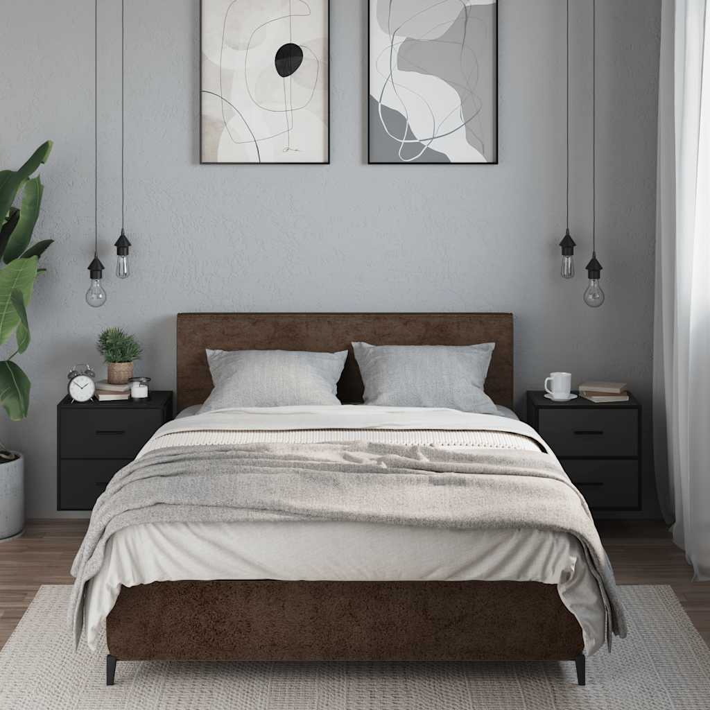 Wall-mounted Bedside Cabinets 2 pcs Black 40x31x39.5 cm