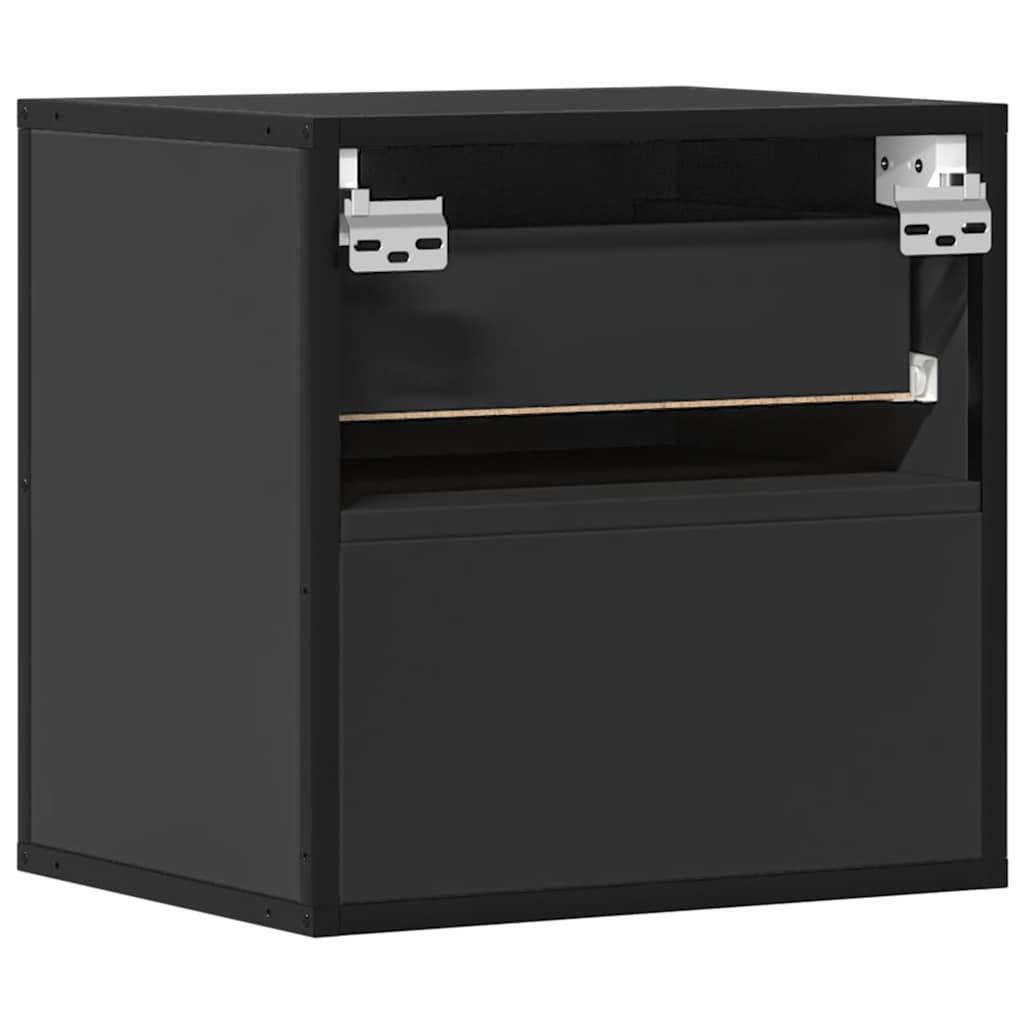 Wall-mounted Bedside Cabinets 2 pcs Black 40x31x39.5 cm