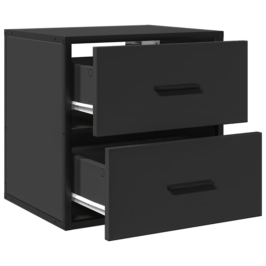 Wall-mounted Bedside Cabinets 2 pcs Black 40x31x39.5 cm