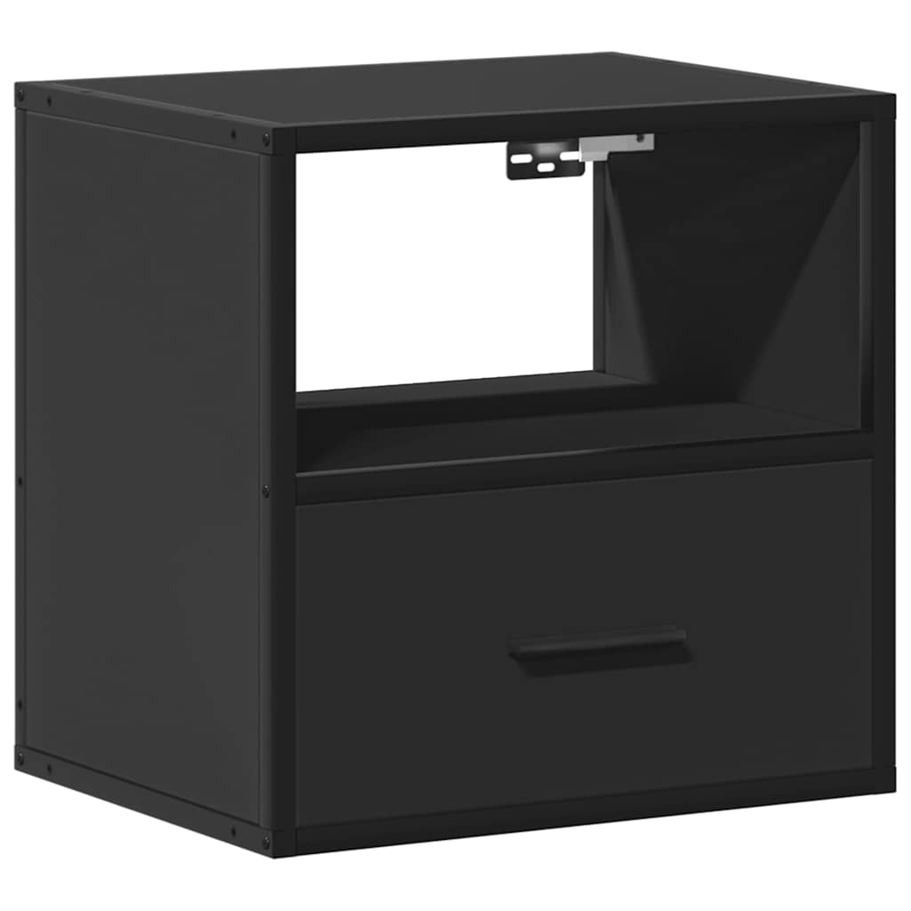 Wall-mounted Bedside Cabinet Black 40x31x39.5 cm