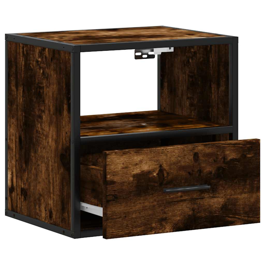 Wall-mounted Bedside Cabinets 2 pcs Smoked Oak 40x31x39.5 cm