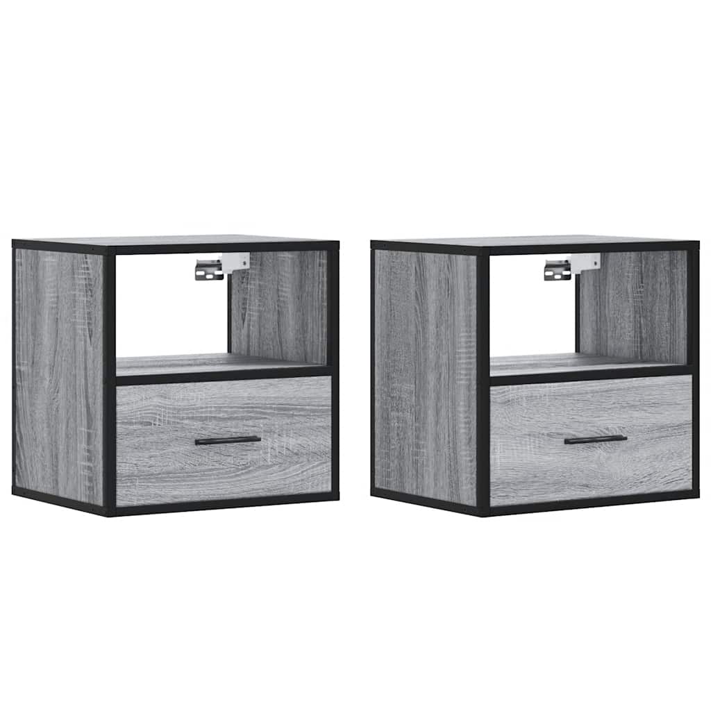 Wall-mounted Bedside Cabinets 2 pcs Grey Sonoma 40x31x39.5 cm