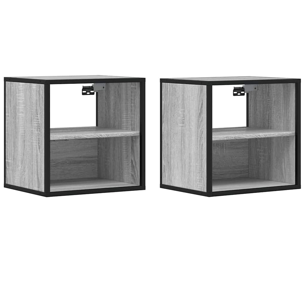 Wall-mounted Bedside Cabinets 2 pcs Grey Sonoma 40x31x39.5 cm