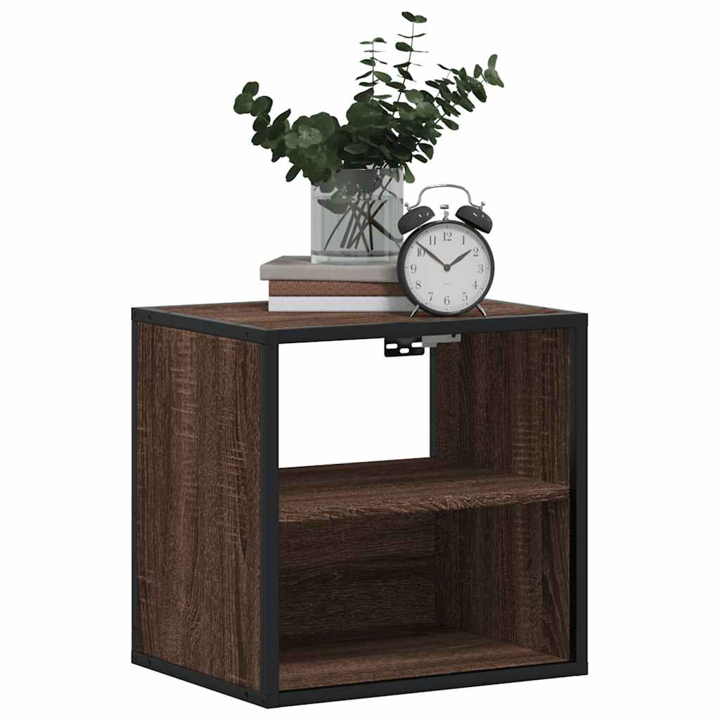 Wall-mounted Bedside Cabinet Brown Oak 40x31x39.5 cm