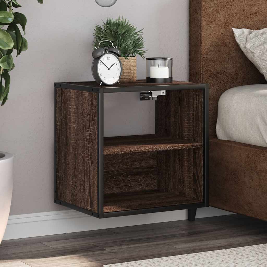 Wall-mounted Bedside Cabinet Brown Oak 40x31x39.5 cm