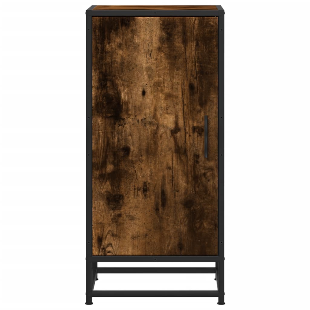 Sideboard Smoked Oak 35.5x35x76 cm Engineered Wood and Metal