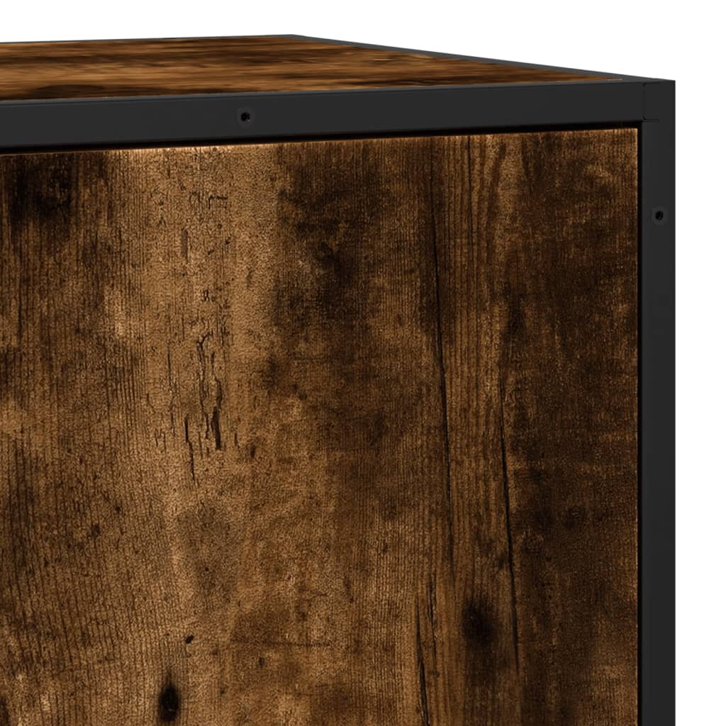 Sideboard Smoked Oak 35.5x35x76 cm Engineered Wood and Metal