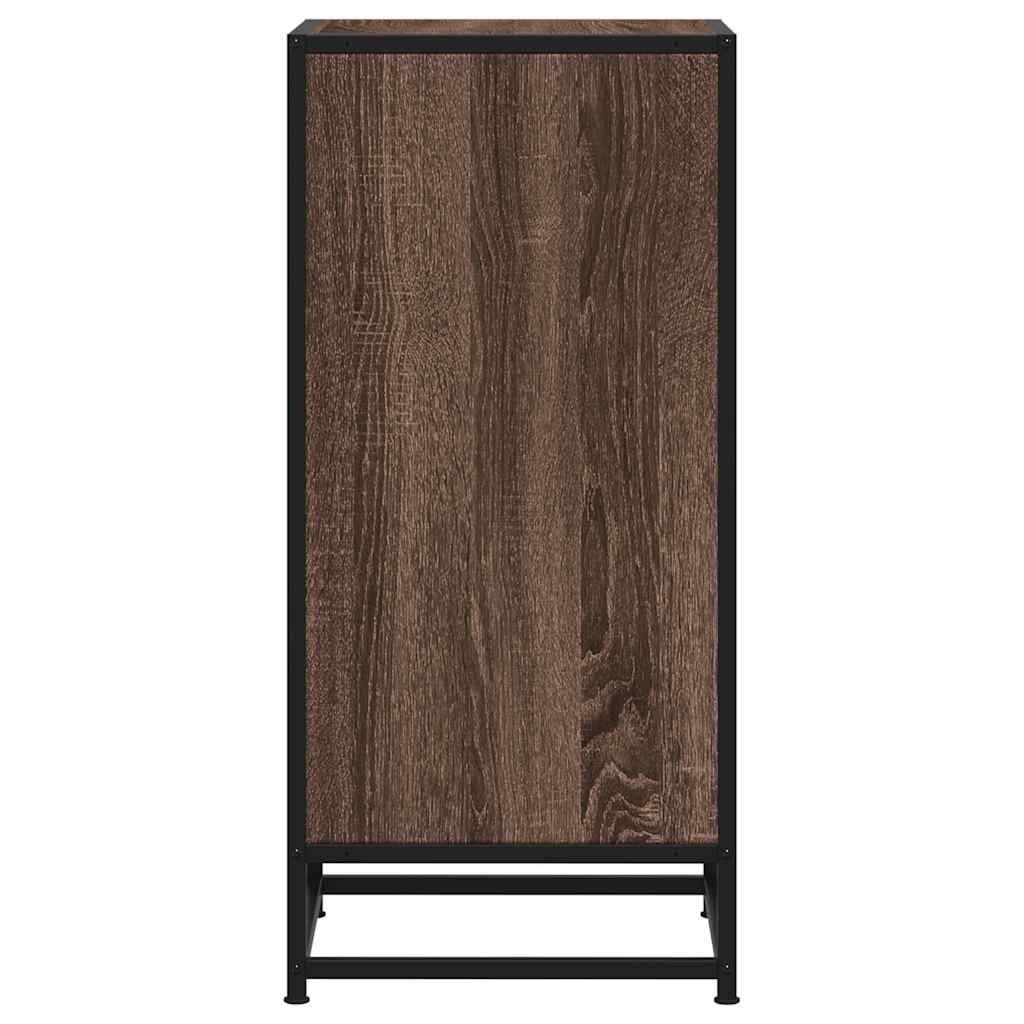 Sideboard Brown Oak 35.5x35x76 cm Engineered Wood and Metal
