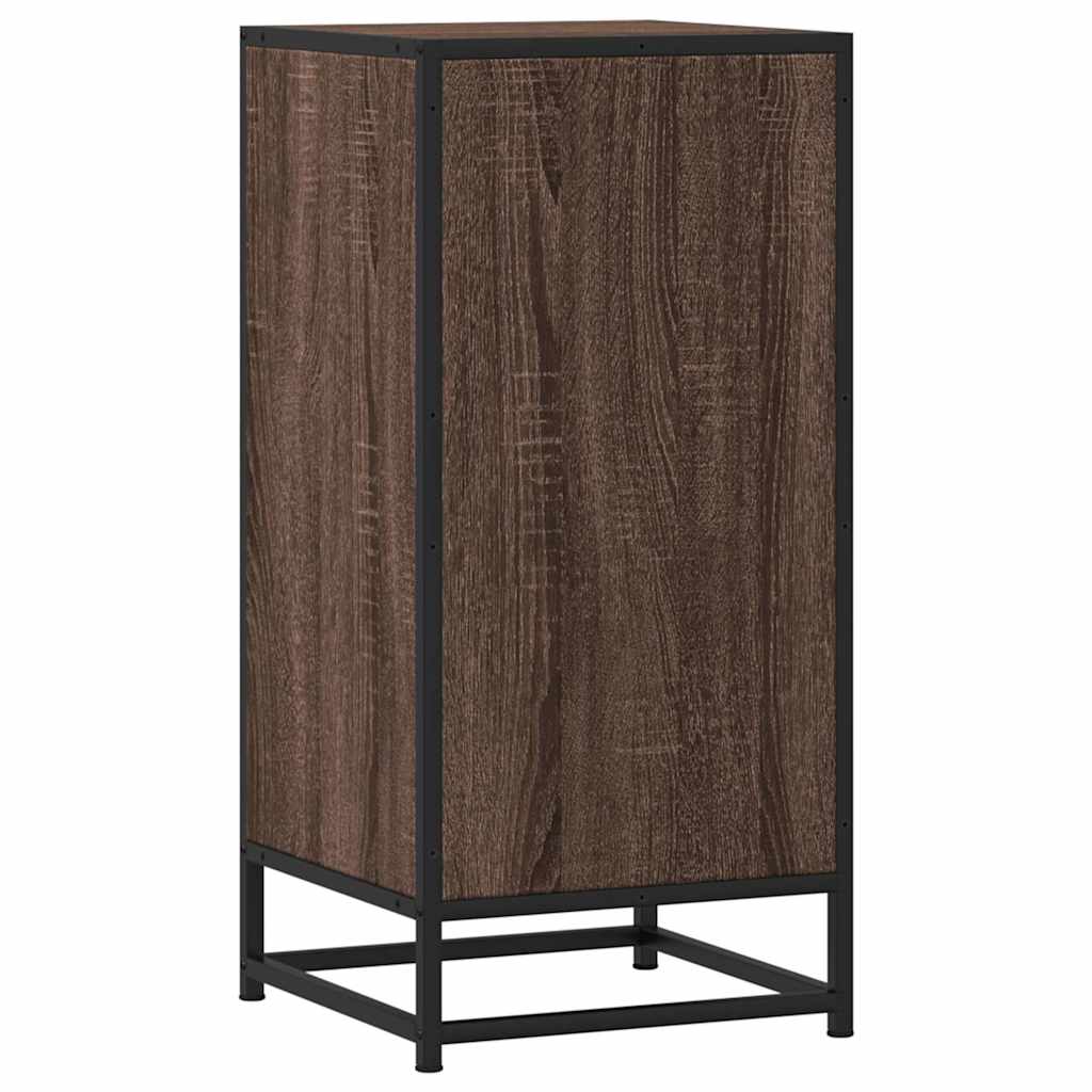 Sideboard Brown Oak 35.5x35x76 cm Engineered Wood and Metal