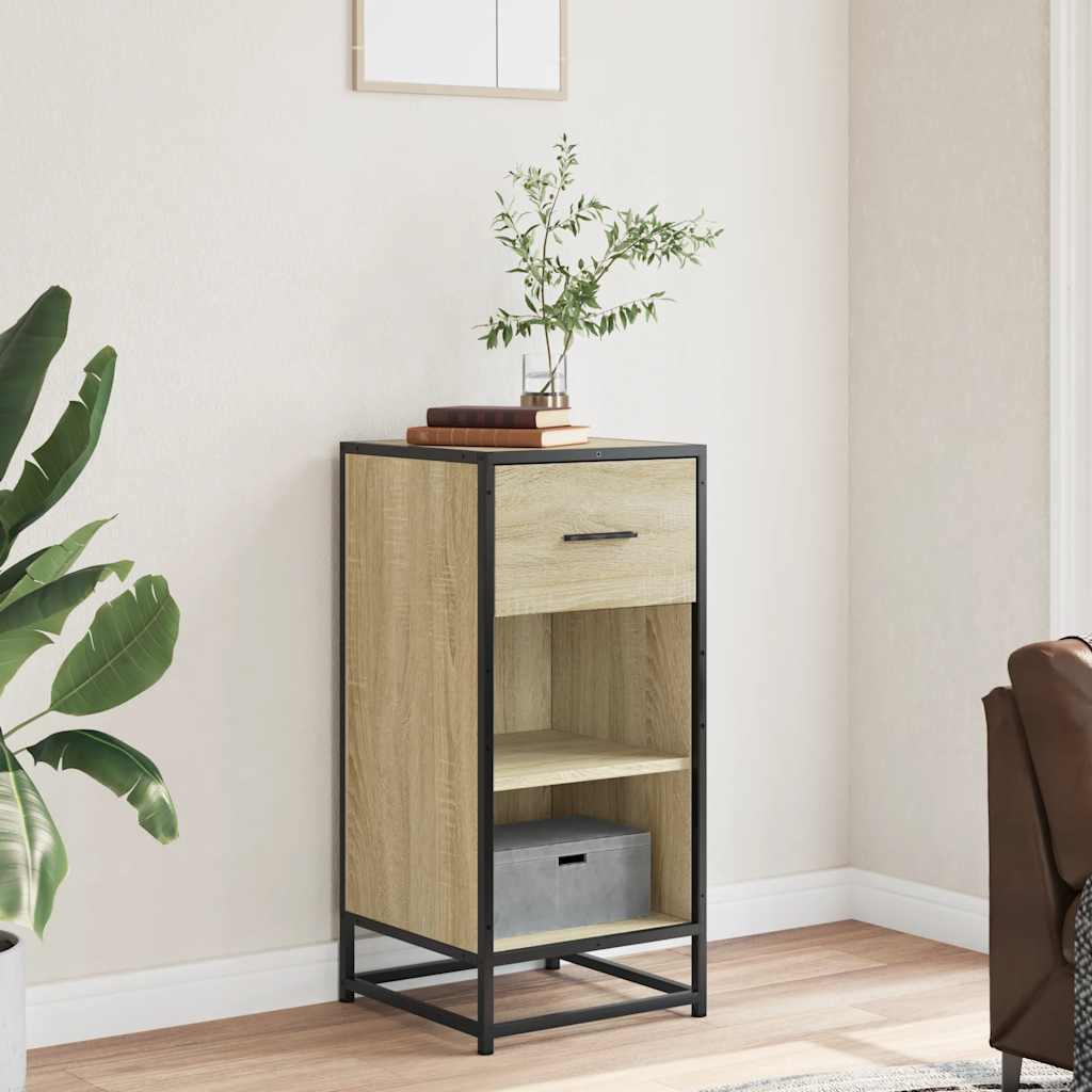 Sideboard Sonoma Oak 35.5x35x76 cm Engineered Wood and Metal