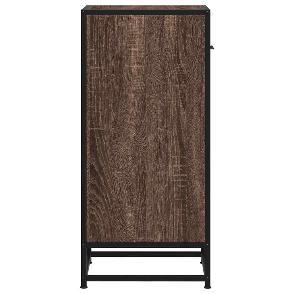 Sideboard Brown Oak 35.5x35x76 cm Engineered Wood and Metal