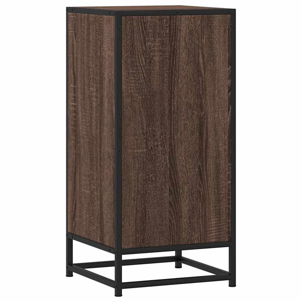 Sideboard Brown Oak 35.5x35x76 cm Engineered Wood and Metal