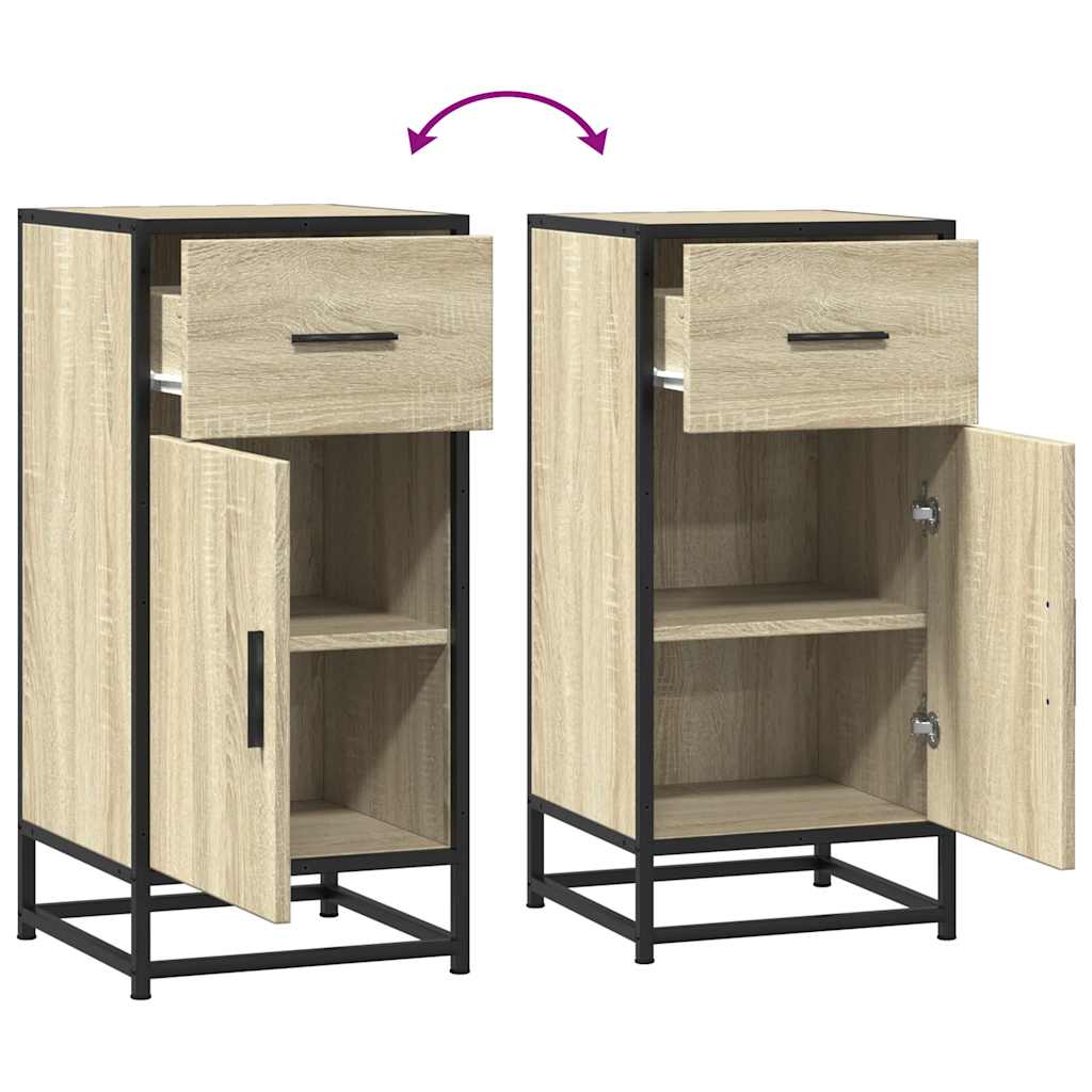 Sideboard Sonoma Oak 35.5x35x76 cm Engineered Wood and Metal