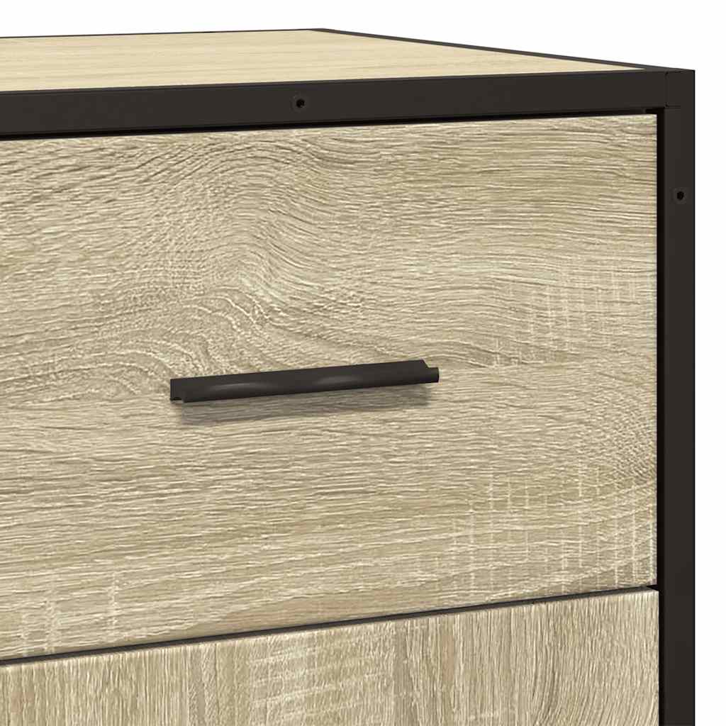 Sideboard Sonoma Oak 35.5x35x76 cm Engineered Wood and Metal