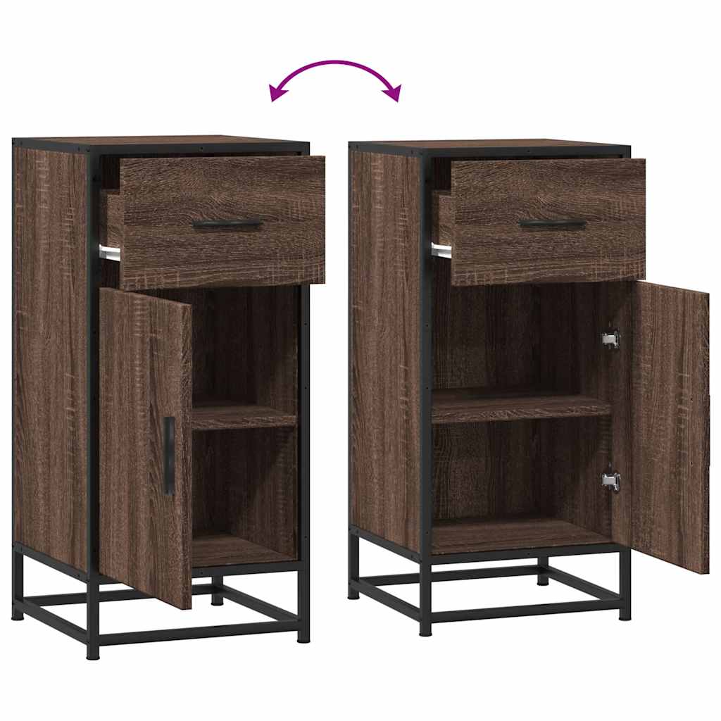 Sideboard Brown Oak 35.5x35x76 cm Engineered Wood and Metal