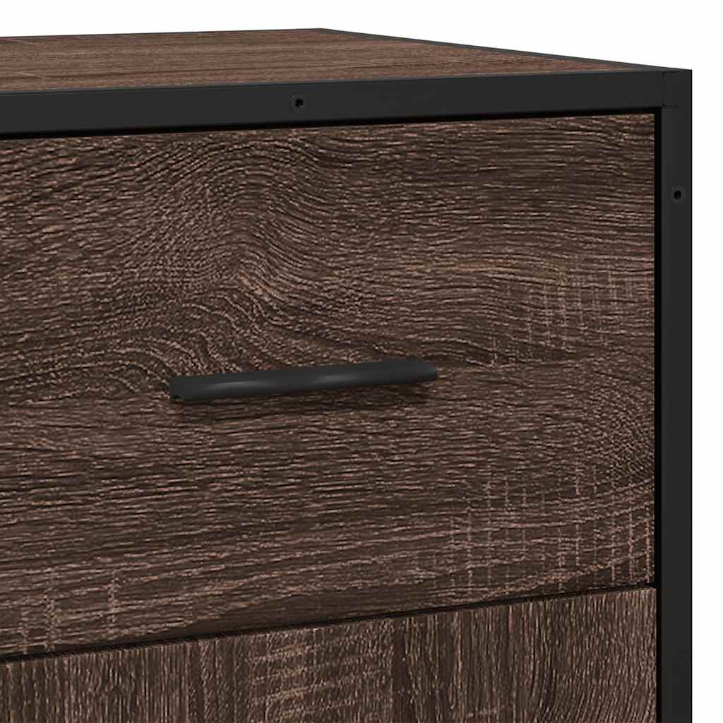 Sideboard Brown Oak 35.5x35x76 cm Engineered Wood and Metal