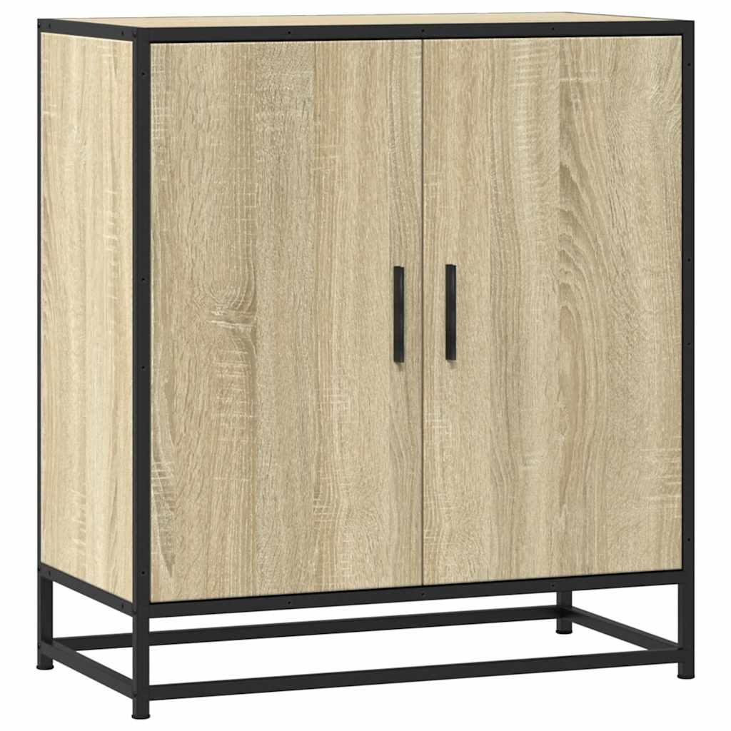 Sideboard Sonoma Oak 68x35x76 cm Engineered Wood and Metal